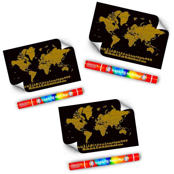 Watercolor Scratch Off World Map for Travelers and Kids - Neat and Handy