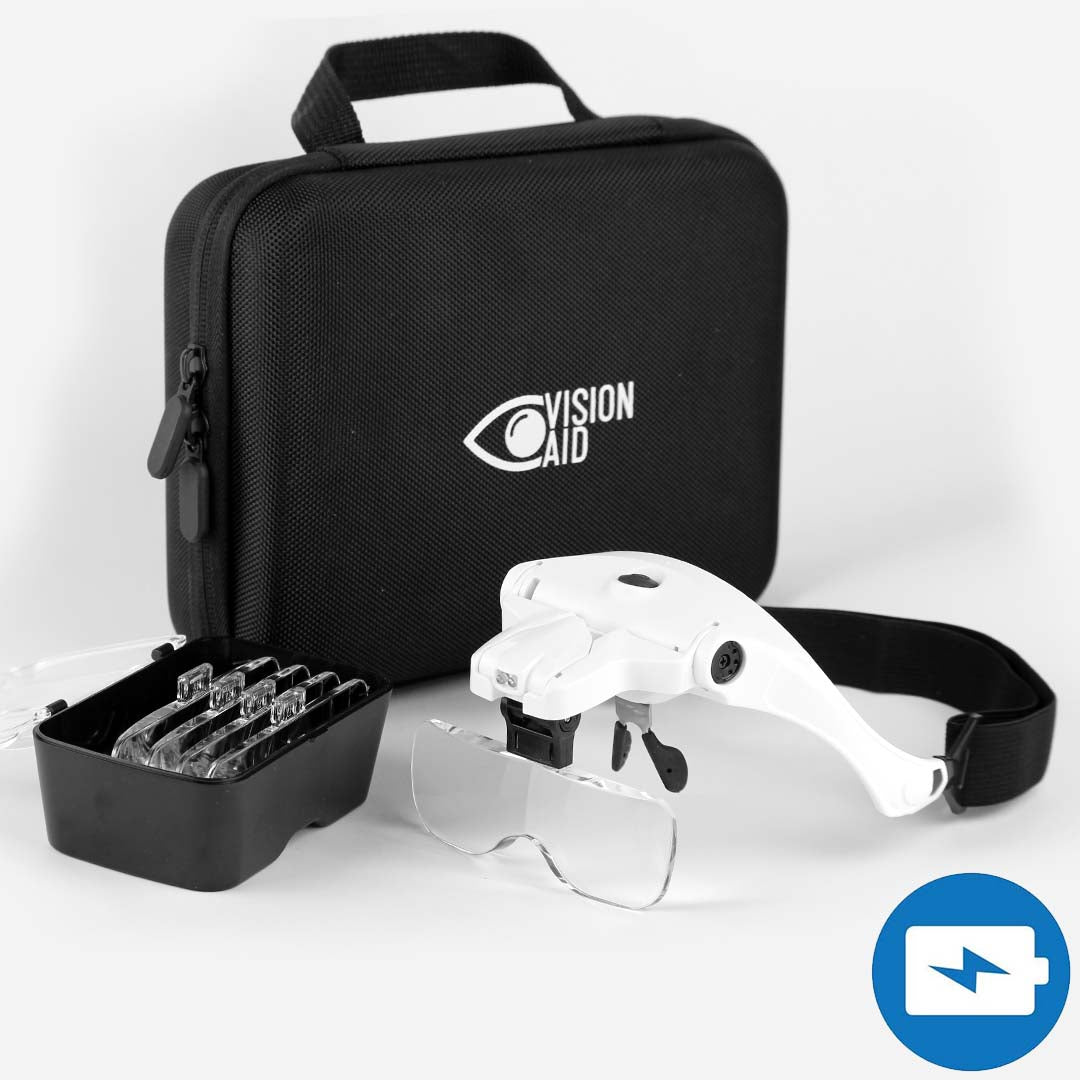 Head Magnifier Glasses LED Lights USB Charging Magnifying
