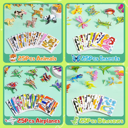 3D Smart DIY Cards for Kids (100 cards) - Neat and Handy