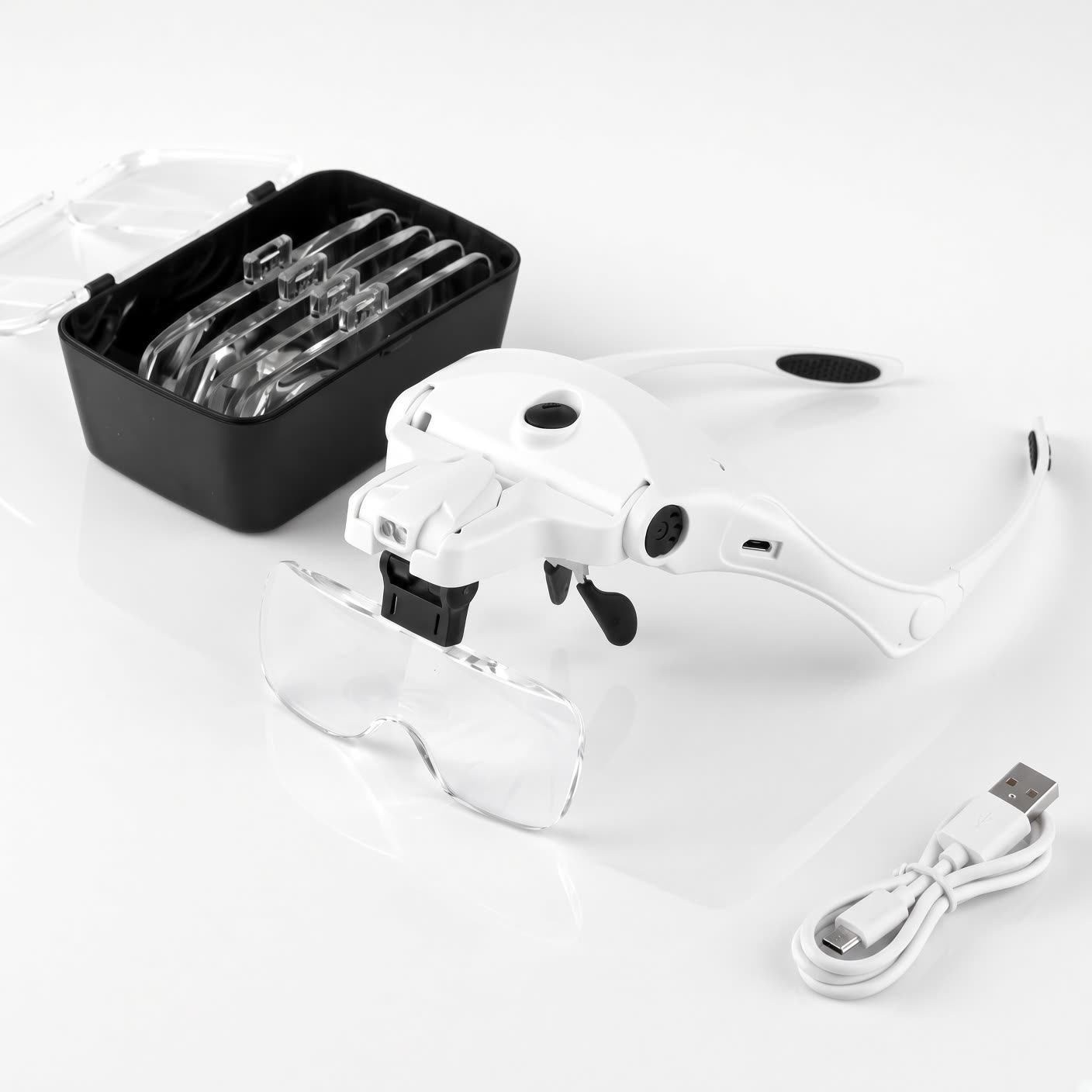 VisionAid Magnifier with LED Light, 5 Lenses for Close-up Work
