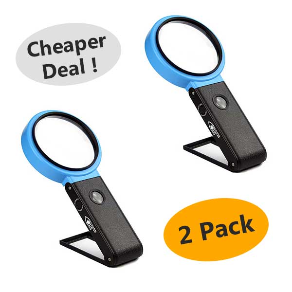 VISIONAID 3.0x Hands-Free Magnifier with Bright LED Lights and Stand ...