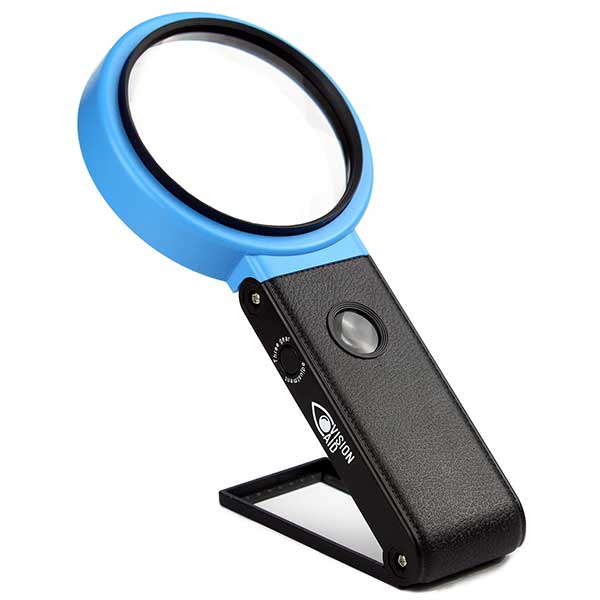 VISIONAID 3.0x Hands-Free Magnifier with Bright LED Lights and Stand ...