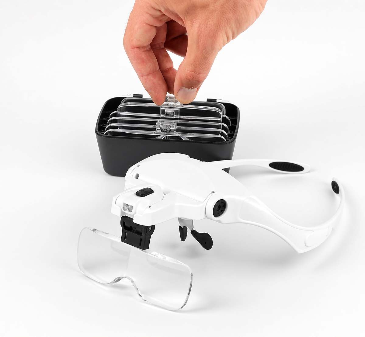 VisionAid Magnifier with LED Light, 5 Lenses for Close-up Work