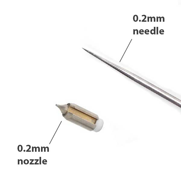 0.2mm Needle and 0.2mm Nozzle spare set for Mini Airbrush