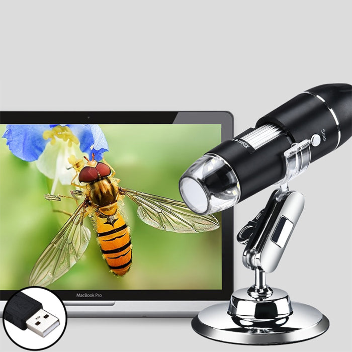 Digital USB Microscope Magnifier with LED Light - See up to 1000X Larger